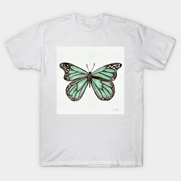 Mint Butterfly T-Shirt by CatCoq